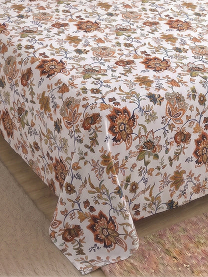 144 TC Pure Cotton Single Bedsheet 90 x 60 Inch with 1 Pillow Cover