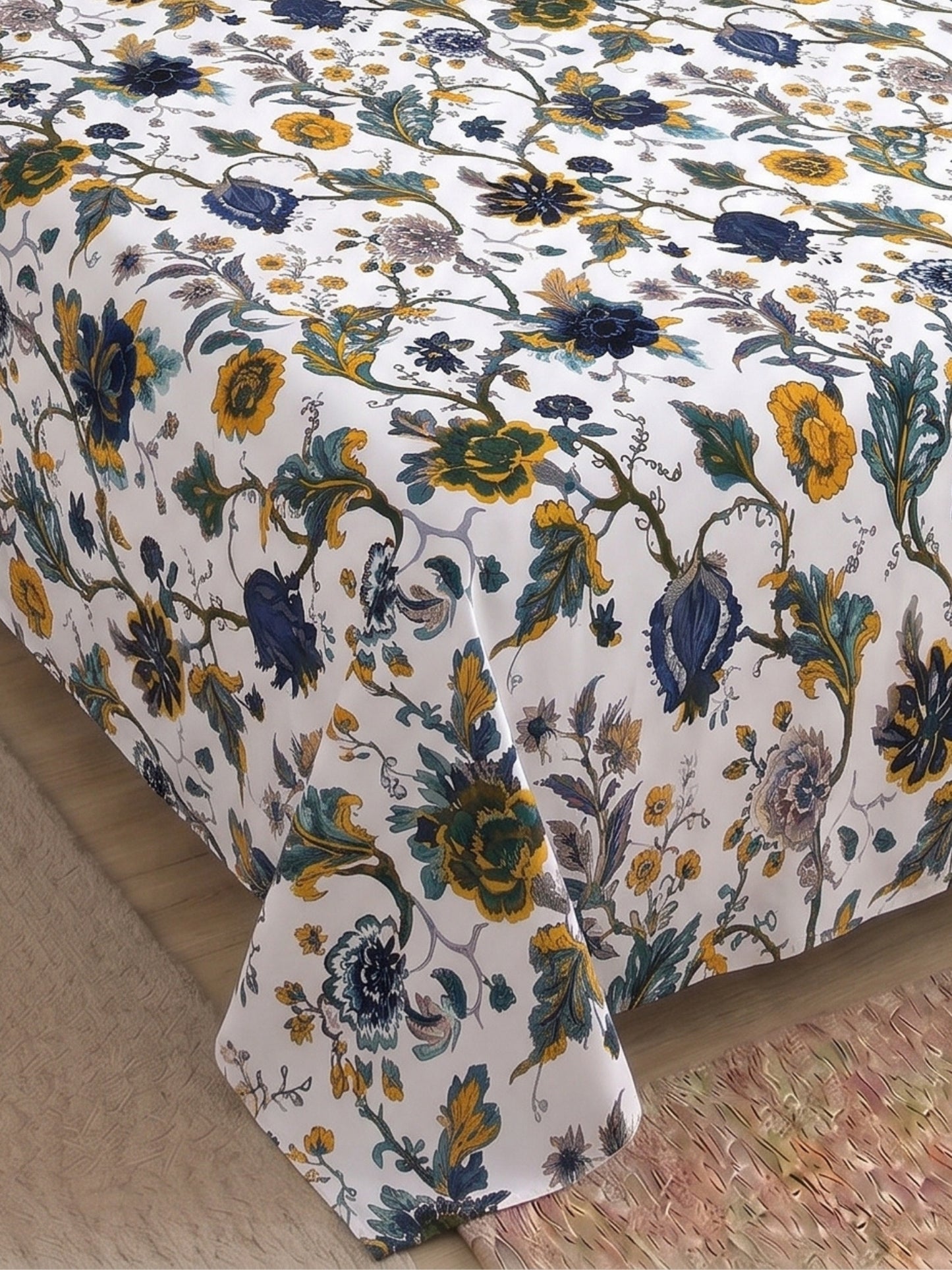 144 TC Pure Cotton Single Bedsheet 90 x 60 Inch with 1 Pillow Cover