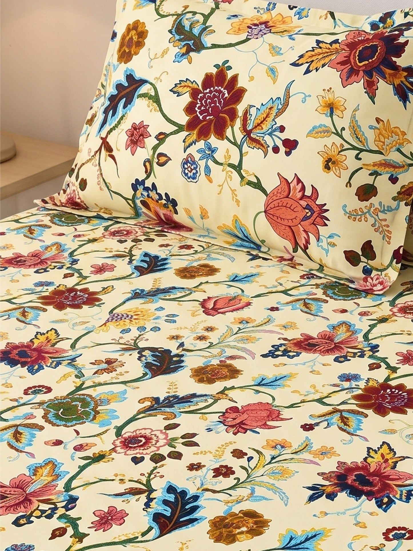 144 TC Pure Cotton Single Bedsheet 90 x 60 Inch with 1 Pillow Cover