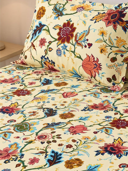 144 TC Pure Cotton Single Bedsheet 90 x 60 Inch with 1 Pillow Cover