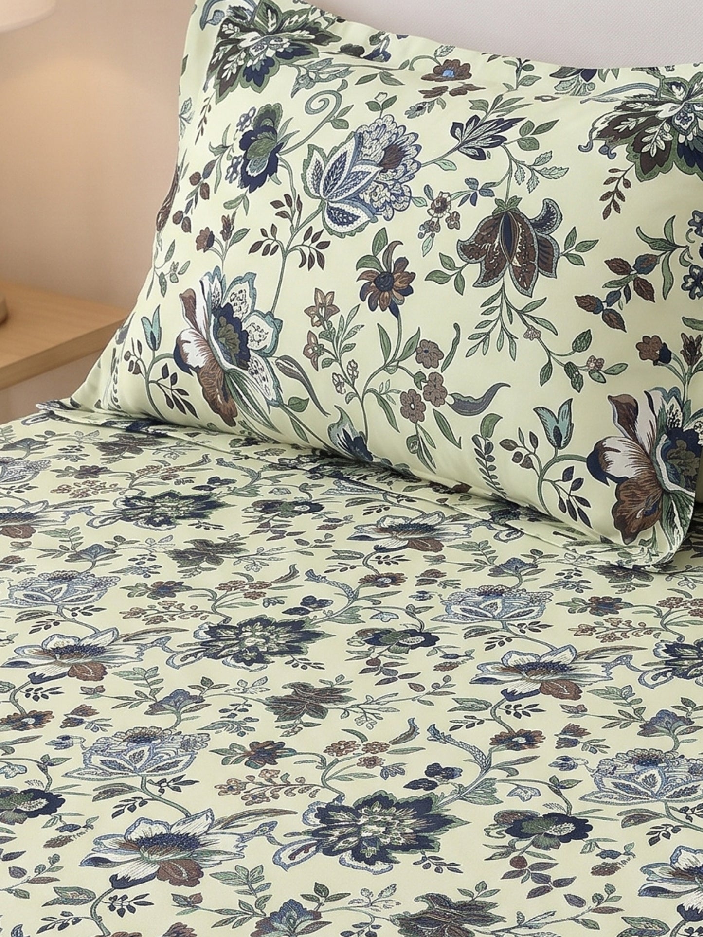 144 TC Pure Cotton Single Bedsheet 90 x 60 Inch with 1 Pillow Cover