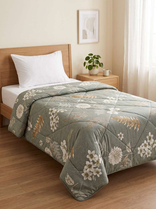 120 GSM Reversible Single Bed Comforter, Lightweight AC Comforter, 154 x 228 cm | Slate Grey
