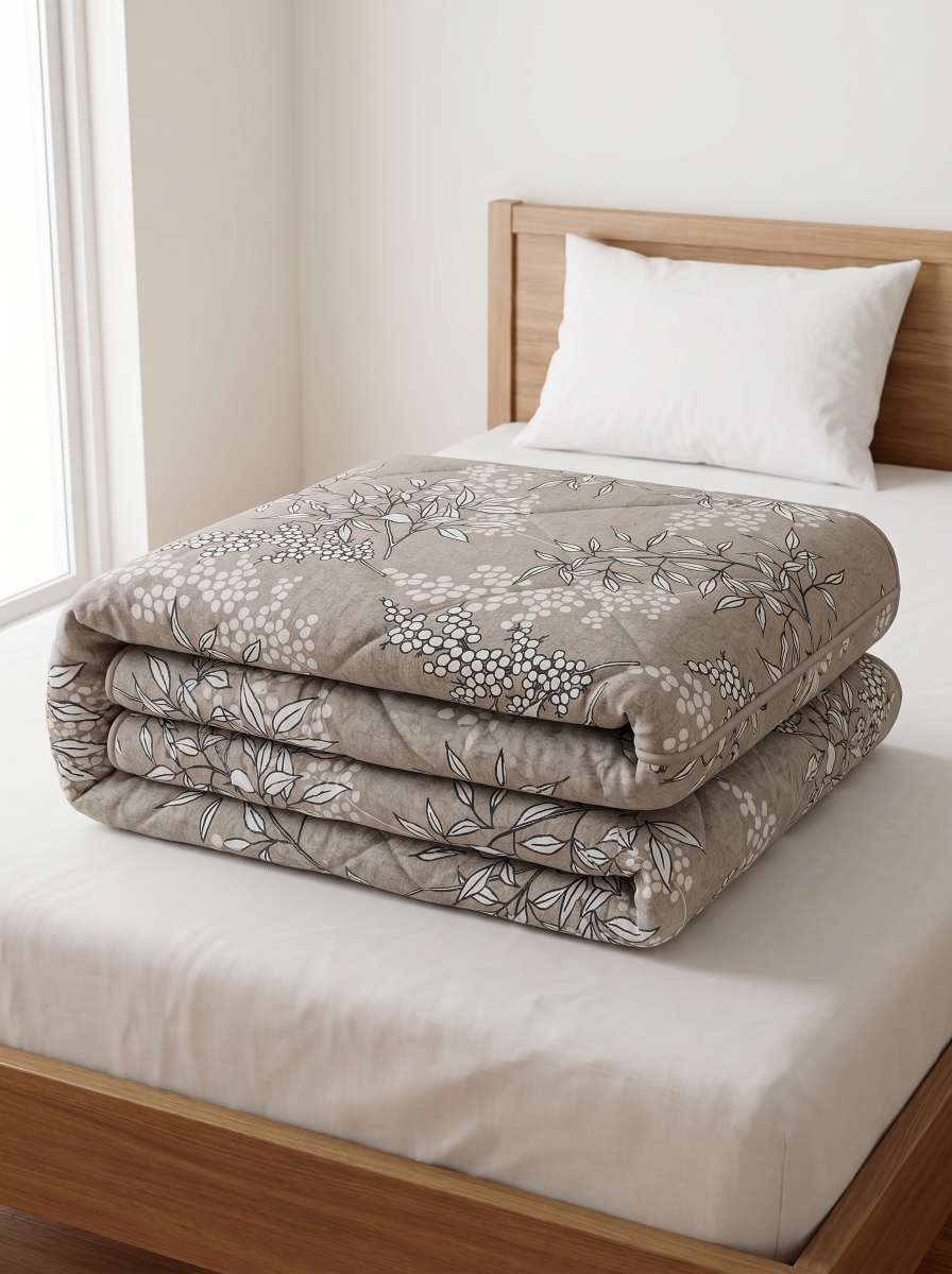 120 GSM Reversible Single Bed Comforter, Lightweight AC Comforter, 154 x 228 cm | Slate Grey