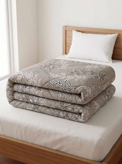 120 GSM Reversible Single Bed Comforter, Lightweight AC Comforter, 154 x 228 cm | Slate Grey