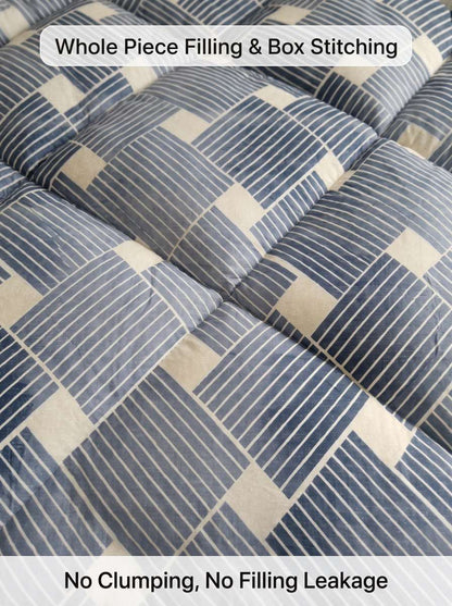 120 GSM Reversible Single Bed Comforter, Lightweight AC Comforter, 154 x 228 cm | Denim Blue