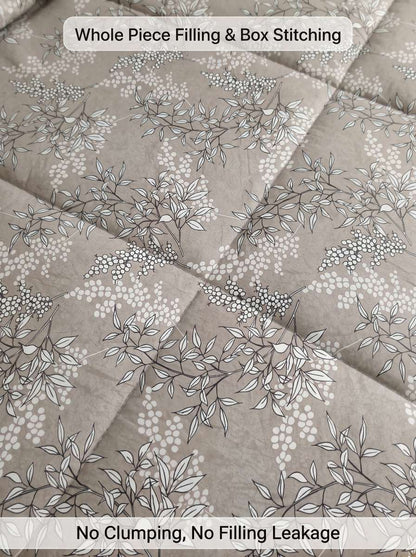 120 GSM Reversible Single Bed Comforter, Lightweight AC Comforter, 154 x 228 cm | Taupe Brown