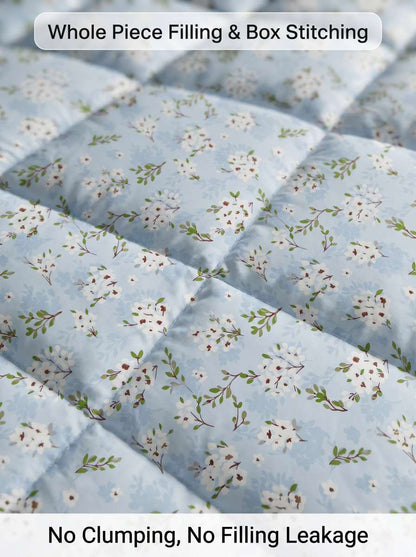 120 GSM Reversible Single Bed Comforter, Lightweight AC Comforter, 154 x 228 cm | Powder Blue