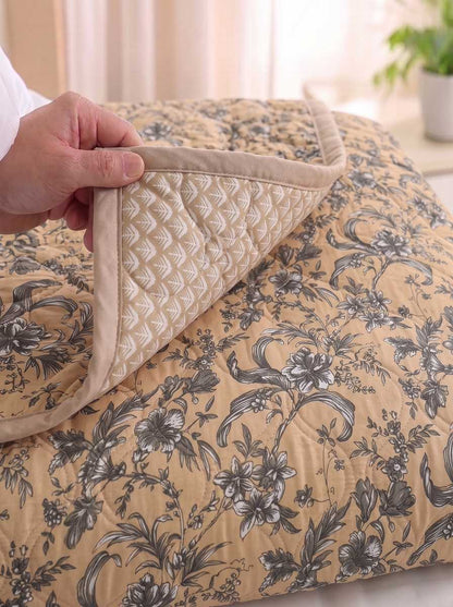 120 GSM Reversible Single Bed Comforter, Lightweight AC Comforter, 90 x 60 Inch | Cream Beige