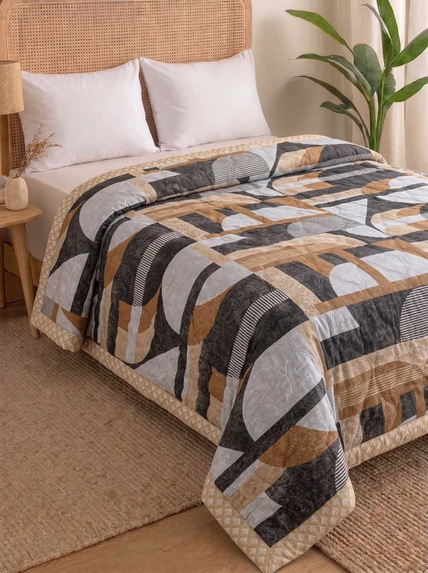 120 GSM Reversible Single Bed Comforter, Lightweight AC Comforter, 90 x 60 Inch | Brownie Grey
