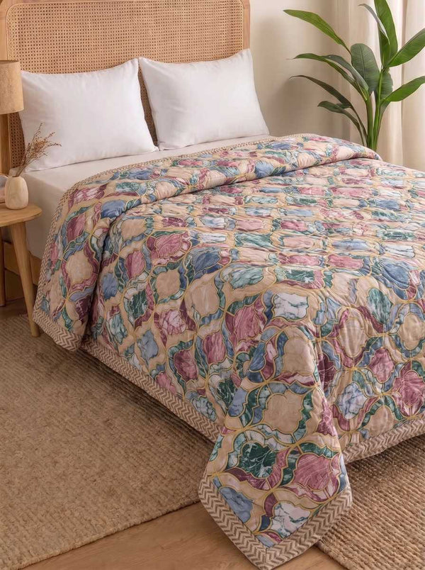 120 GSM Reversible Single Bed Comforter, Lightweight AC Comforter, 90 x 60 Inch | Multicolour
