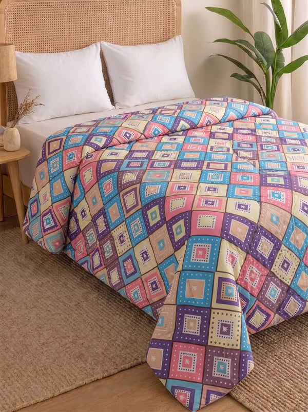 120 GSM Reversible Single Bed Comforter, Lightweight AC Comforter, 90 x 60 Inch | Multicolour