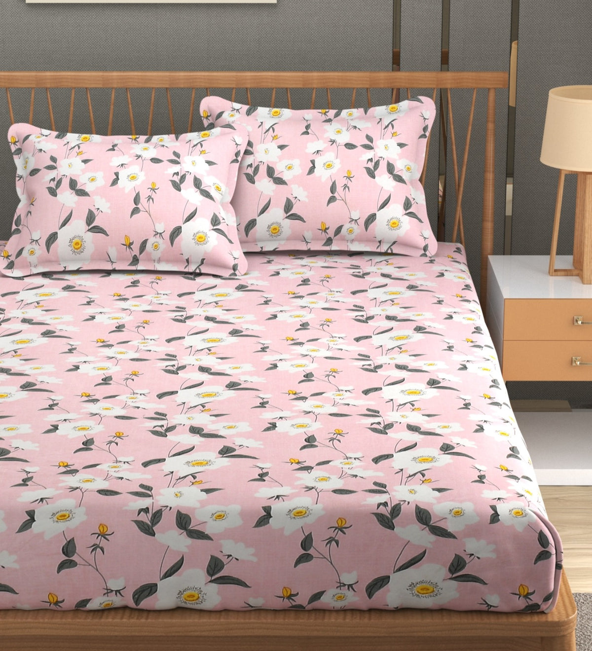 Mafatlal Luxe Lilac 140 GSM Premium Microfiber Queen Size Bedsheet With 2 Pillow Cover for Double Bed Everyday Comfort , 90x100 Inch – Pink Tulle, Soft, Lightweight & Durable